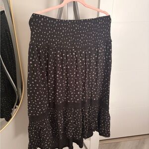 American Eagle Outfitters Black Floral Maxi Skirt
